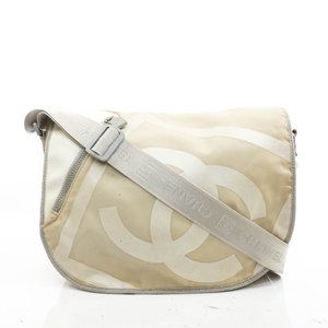 Auth Chanel Crossbody Bag White Nylon #20331C22